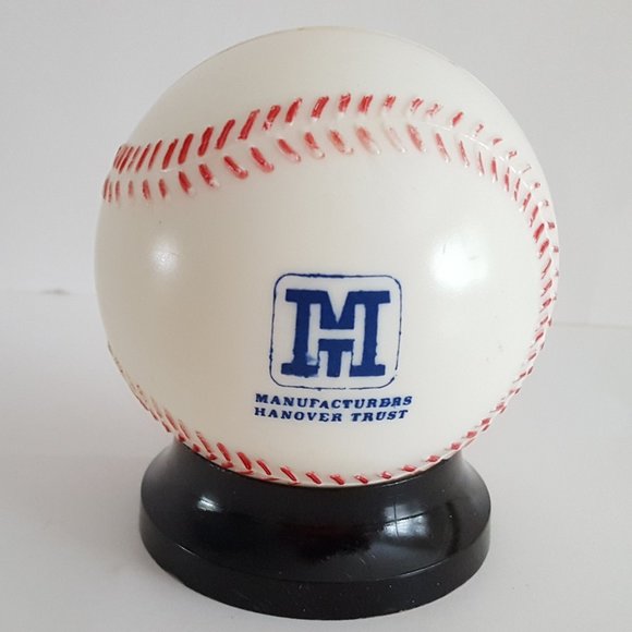 VIntage New York Mets Manufacturers Hanover Trust Plastic Baseball Bank … - Picture 2 of 16